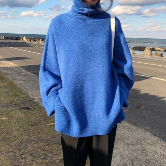 Viky™ - Varm strikket genser med turtleneck
